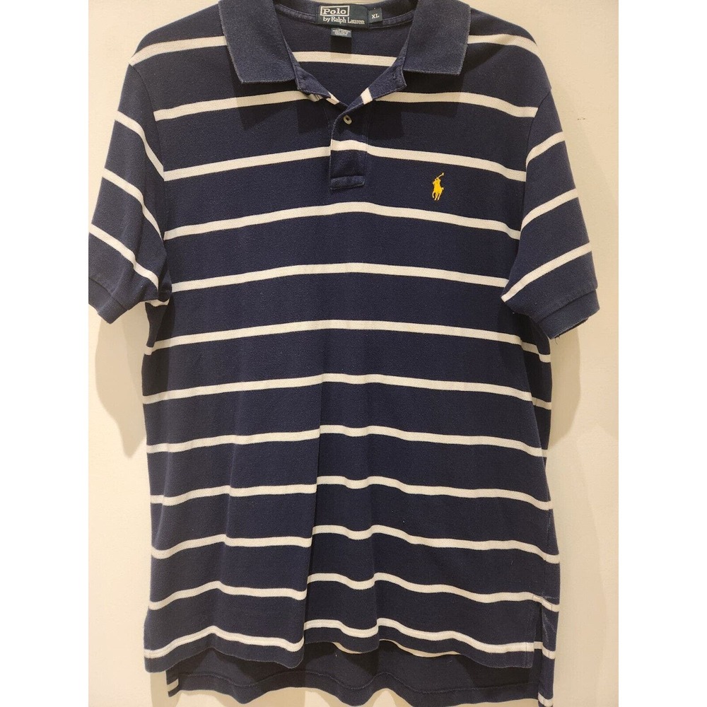Ralph Lauren Polo Shirt Mens XL Extra Large Blue Cotton Short Sleeve